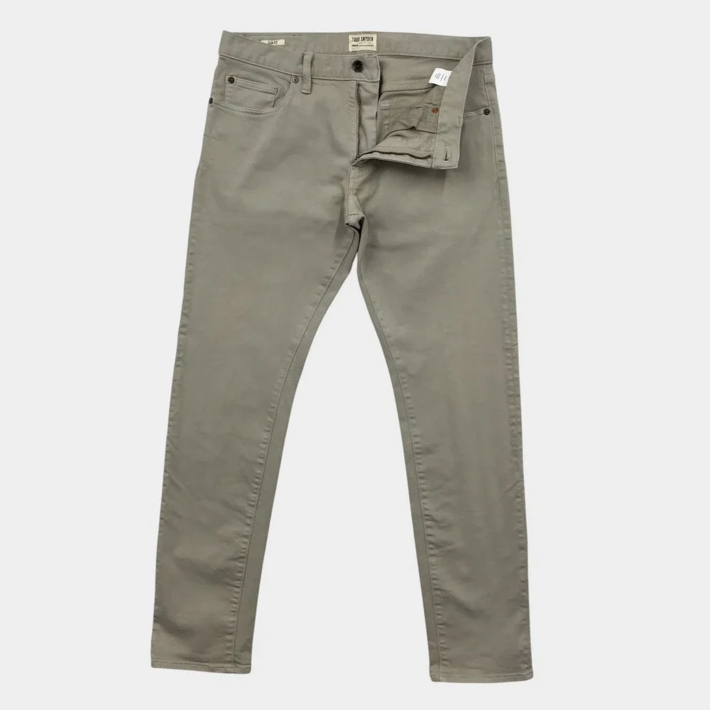 Todd Snyder Slim Fit Stretch 5-Pocket Chino Pants Khaki Grey 31x32 Mens